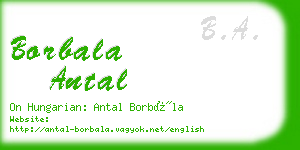 borbala antal business card